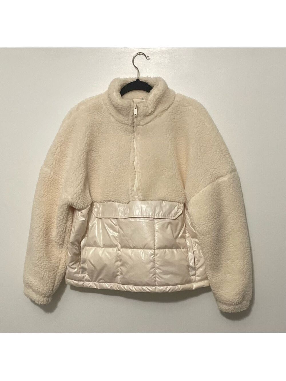 Fabletics Sherpa Half Zip Puffer Sweater Jacket